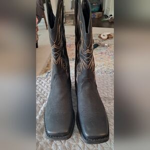 SheSole New Black Western Cowboy Boots with Gold Stitching Sz 7